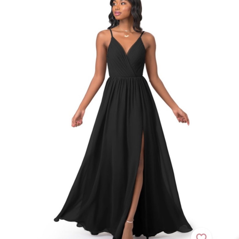 Azazie Gracie A-line Pleated Chiffon Floor-Length Dress